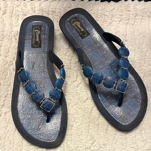 Classy Beaded Women's Sandals - Size 10